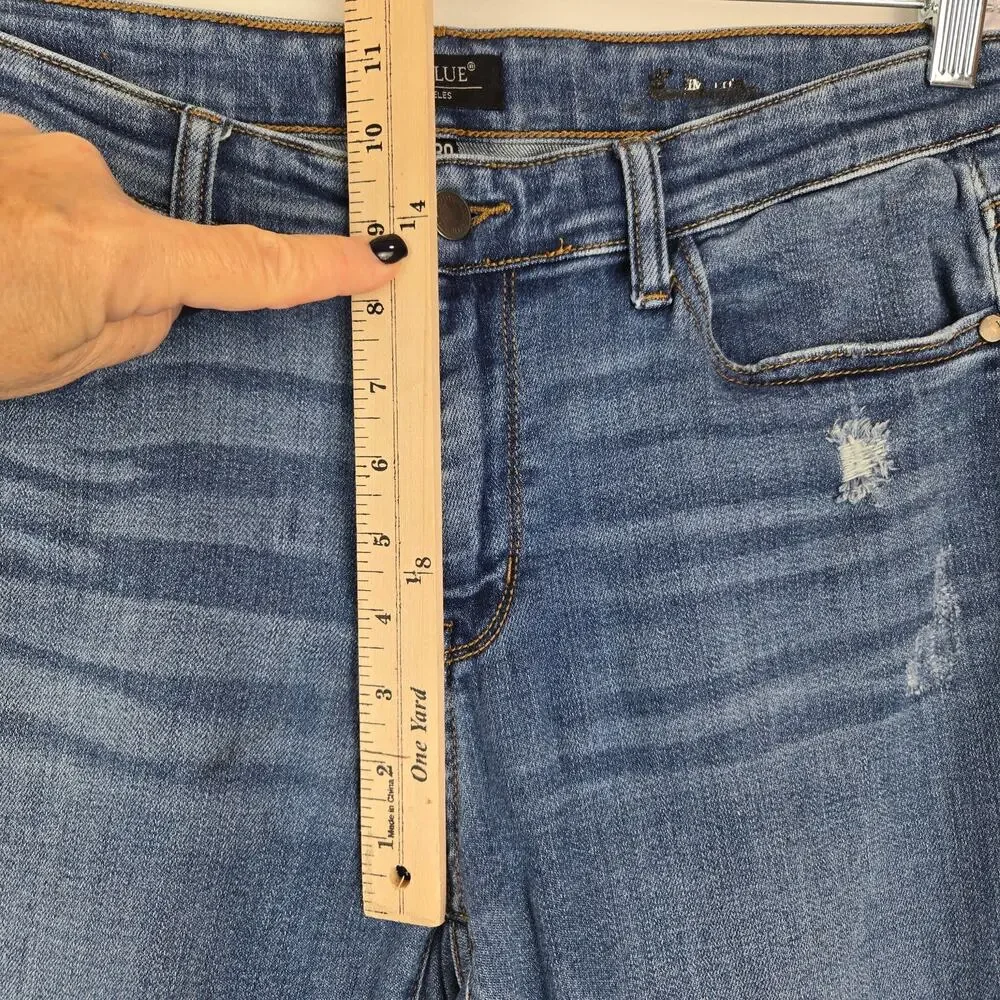 Judy Blue Size 11 Size 30 Distressed‎ Blue Jeans Med Wash Style JB82334DK # 792